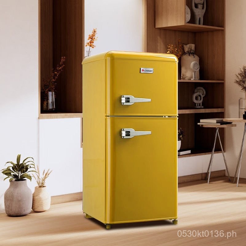Dormitory Internet Celebrity Refrigerator Double Door Retro Freezer ...