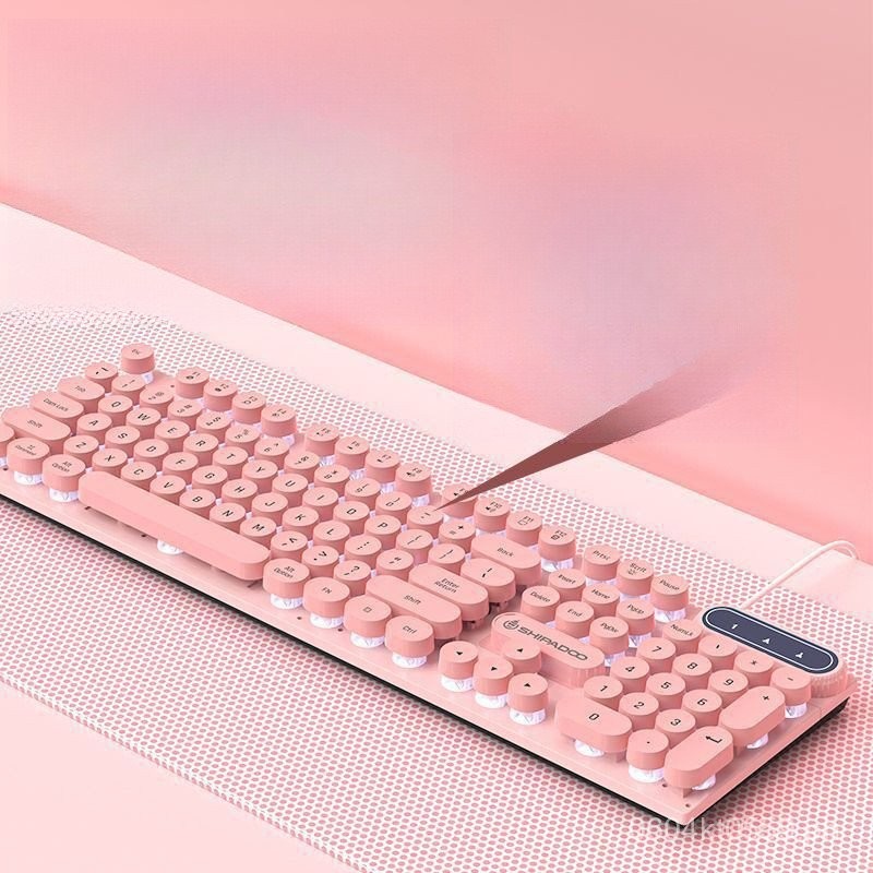 Ultra-Thin Keyboard Blue-Pink Retro Office Girls Laptop Punk Gaming ...