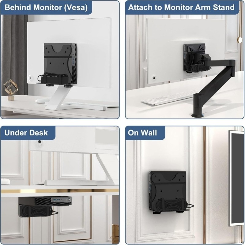 ESP Small PC Mount Bracket Adjustable Mounting Space Saving Computer ...