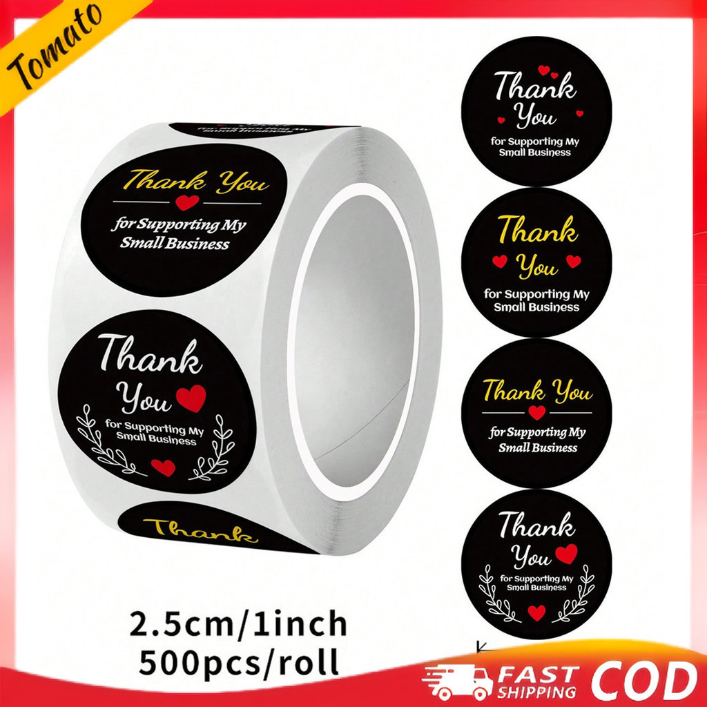 500pcs/roll Thank You Stickers Seal Labels Gift Packaging Stickers ...