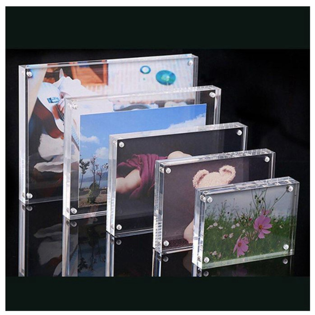 Transparent Acrylic Photo Frame Magnetic Picture Photo Holder Display ...