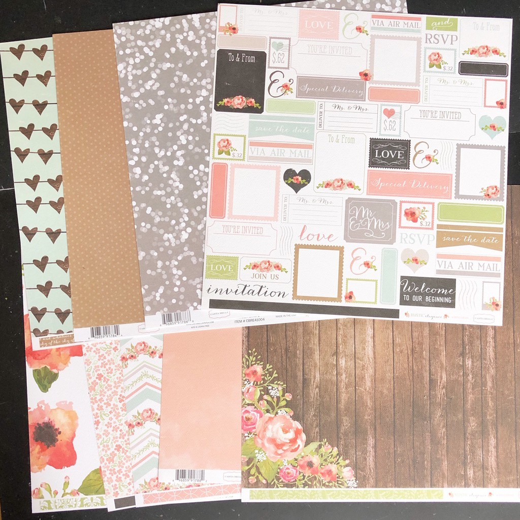 Carta Bella Rustic Wedding Kit (Scrapbook Cardstock with Embellishments ...