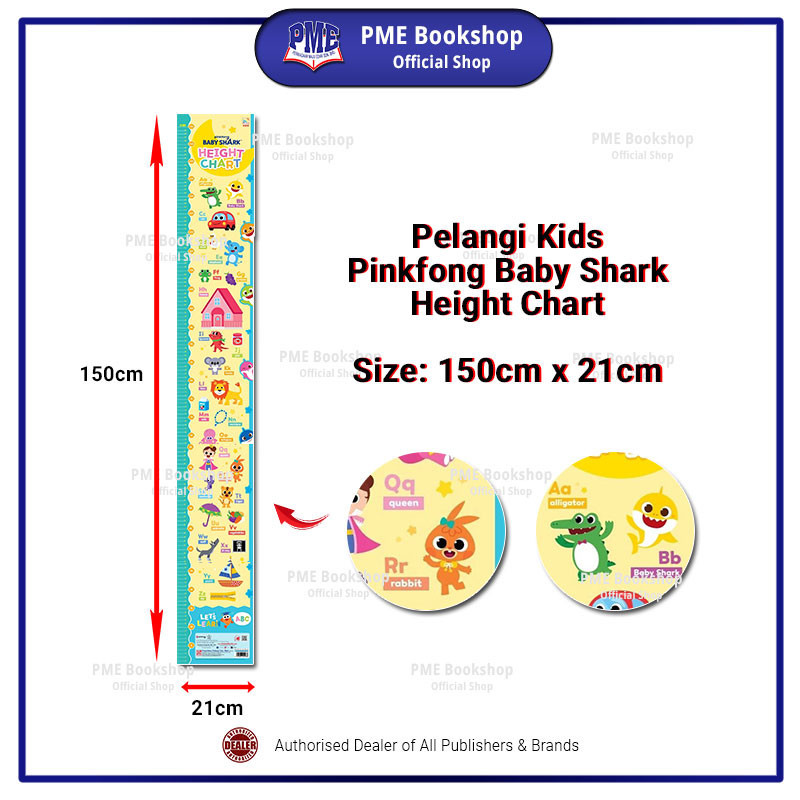 【PME Bookshop】 Pelangi Pinkfong Baby Shark - Height Chart (150cm x 21cm ...