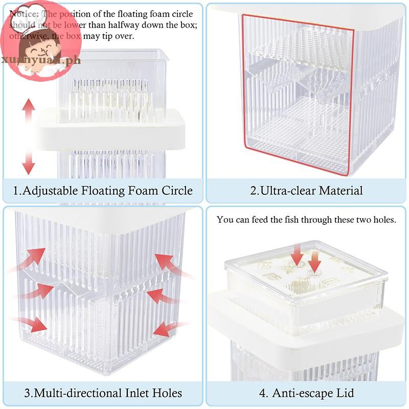 XUAN Floating Breeding Box For Aquarium, Fish Tank Breeder Box With ...