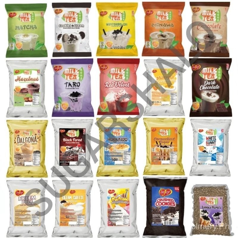Injoy MilkTea Powdered Drink Flavor 500g Wintermelon Matcha Okinawa ...