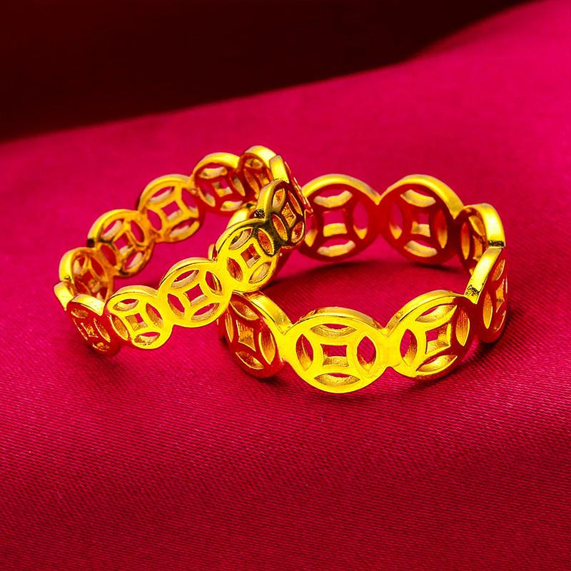 Coin Korean Gold Couple Rings - Hypoallergenic, Matching for Southeast ...