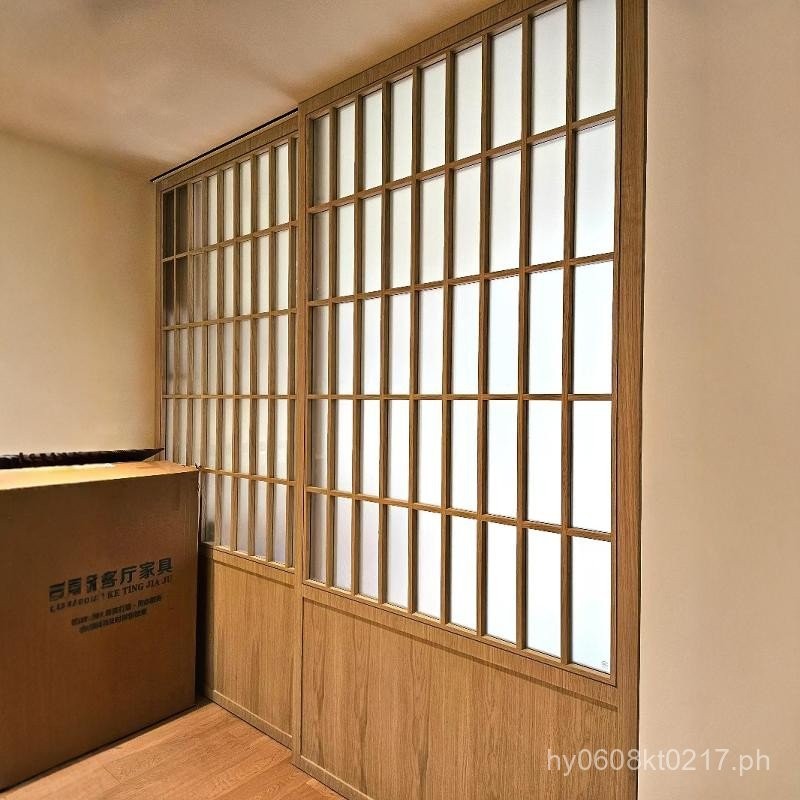 Sliding Door Solid Wood Room Grid Folding Door Japanese Style Grid Door ...