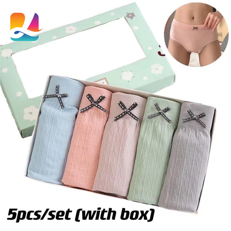 5Pcs/Pack Antibacterial Hip Lifting Stretch Panty Bow Design ...