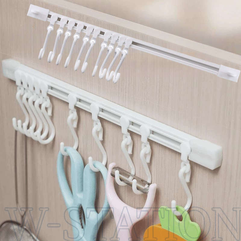 30/40cm Length Slide Rail Hook - Space Saving Sliding Hanger ...