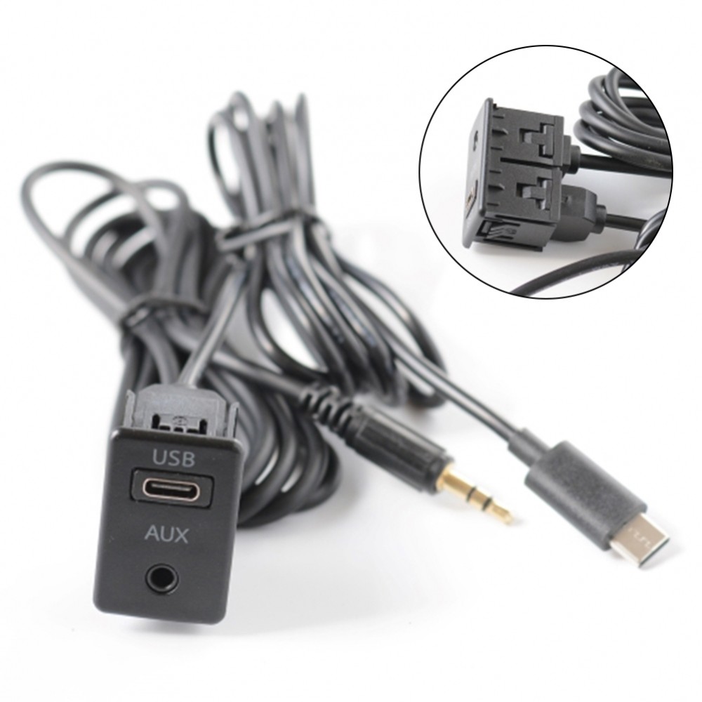 Dashboard USB TypeC AUX Socket Adapter Compatible with Vehicles 145 cm ...