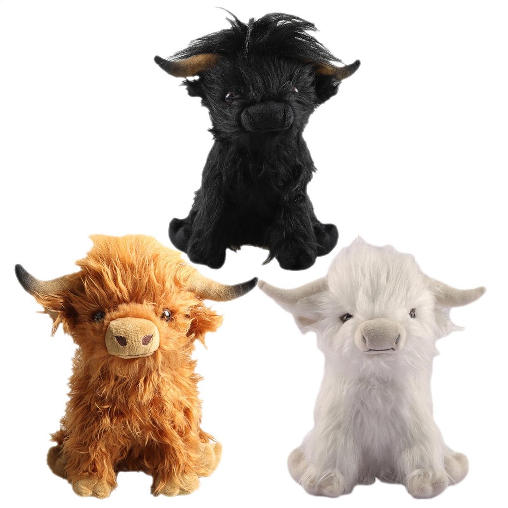 Cute Scottish Style Highland Cow Plush Toy Farm Cow Soft stuffed Doll ...