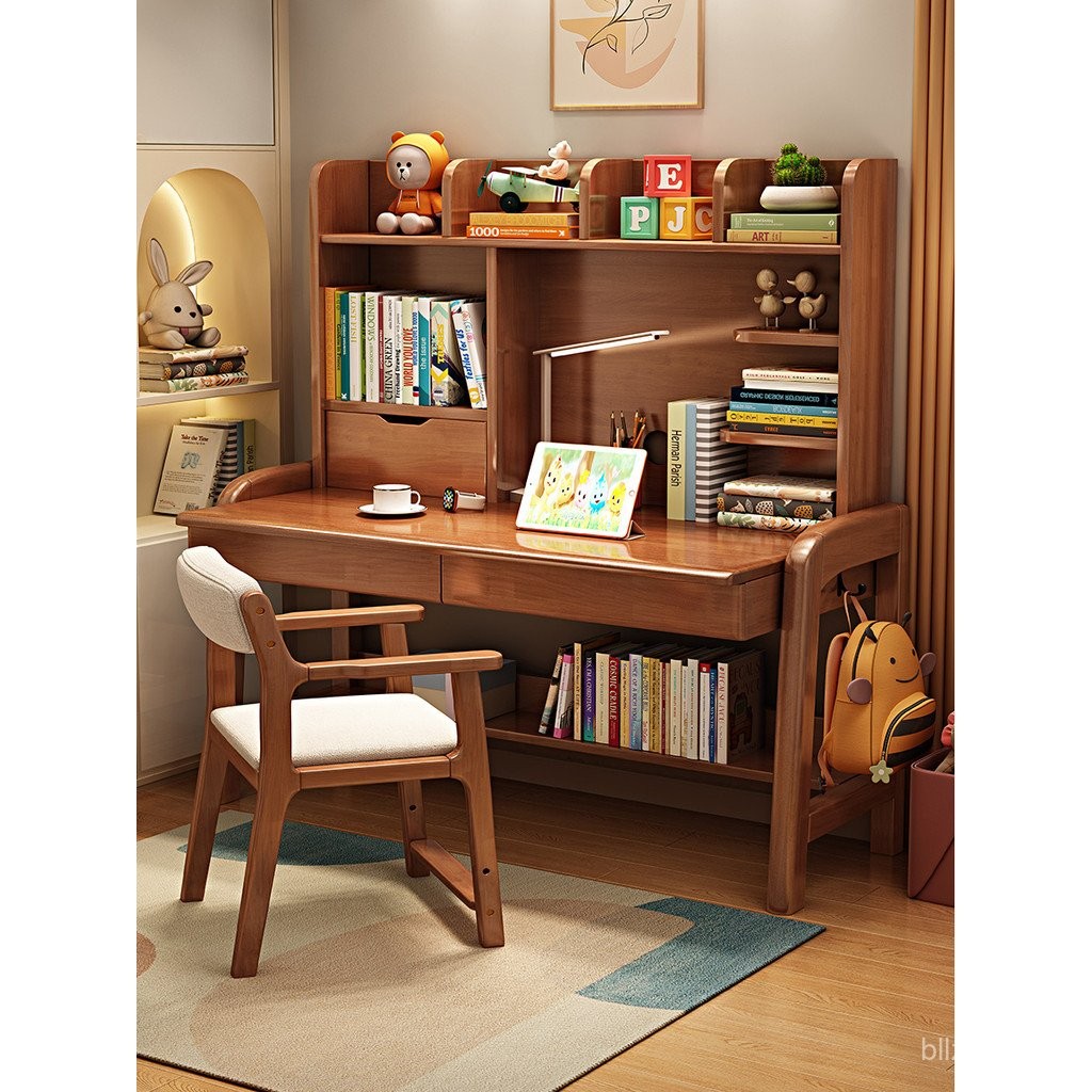 Middle and High School Students Solid Wood Desk with Integrated ...