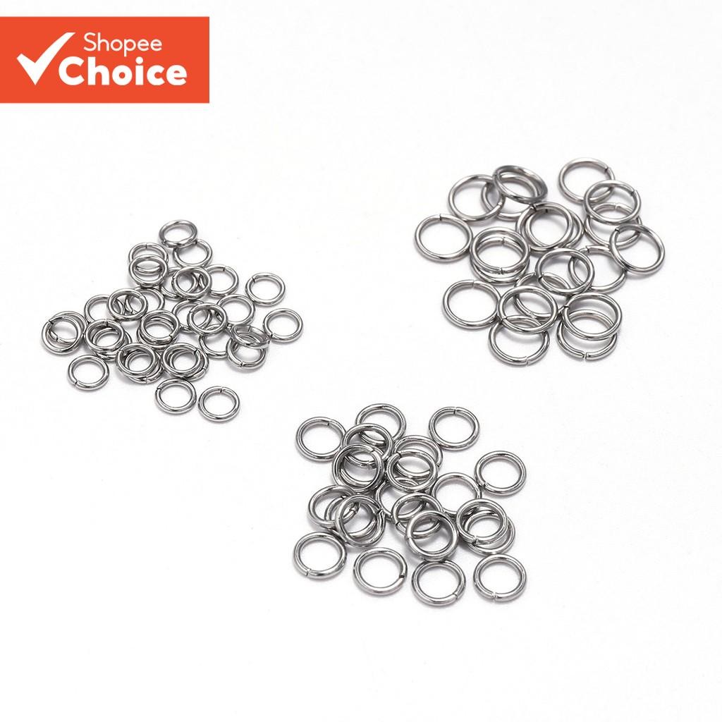 200Pcs Pack Stainless Steel Open Jump Rings Flat Connectors for DIY ...