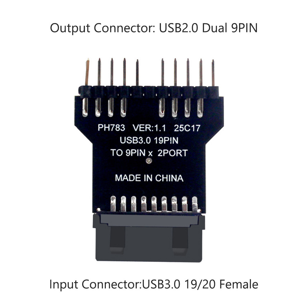 Header 19Pin naar Type E 19Pin Moederbord 1 naar 2 Splitter USB 3.0