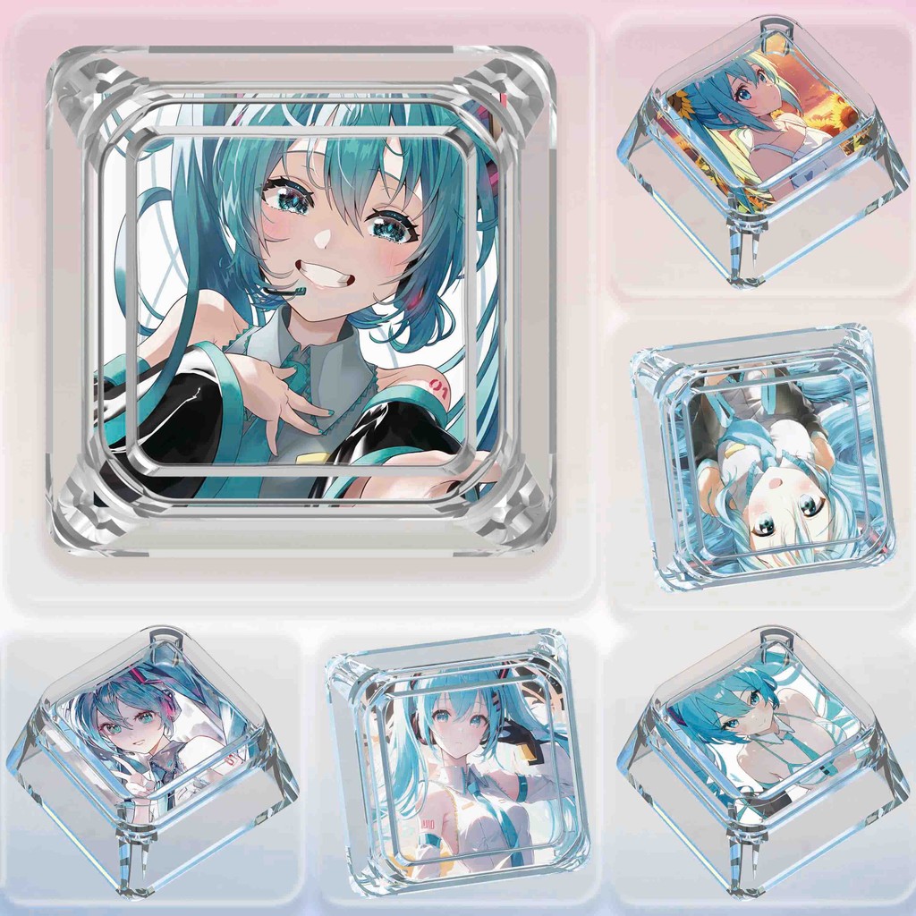Hatsune Miku Keycap Two-Dimensional Unique Single Transparent ...