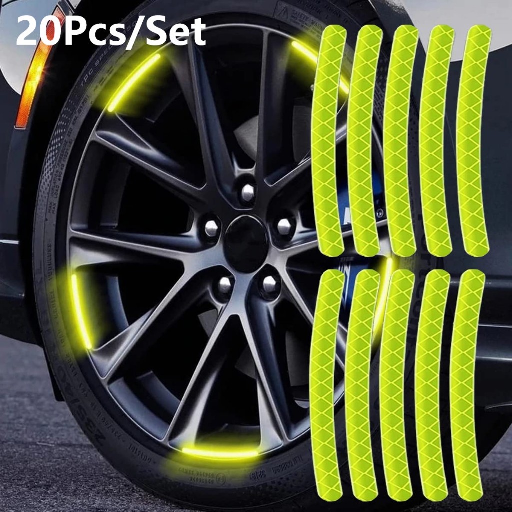 Reflective Car Wheel Hub Sticker Reflective Decoration Strips For Night ...
