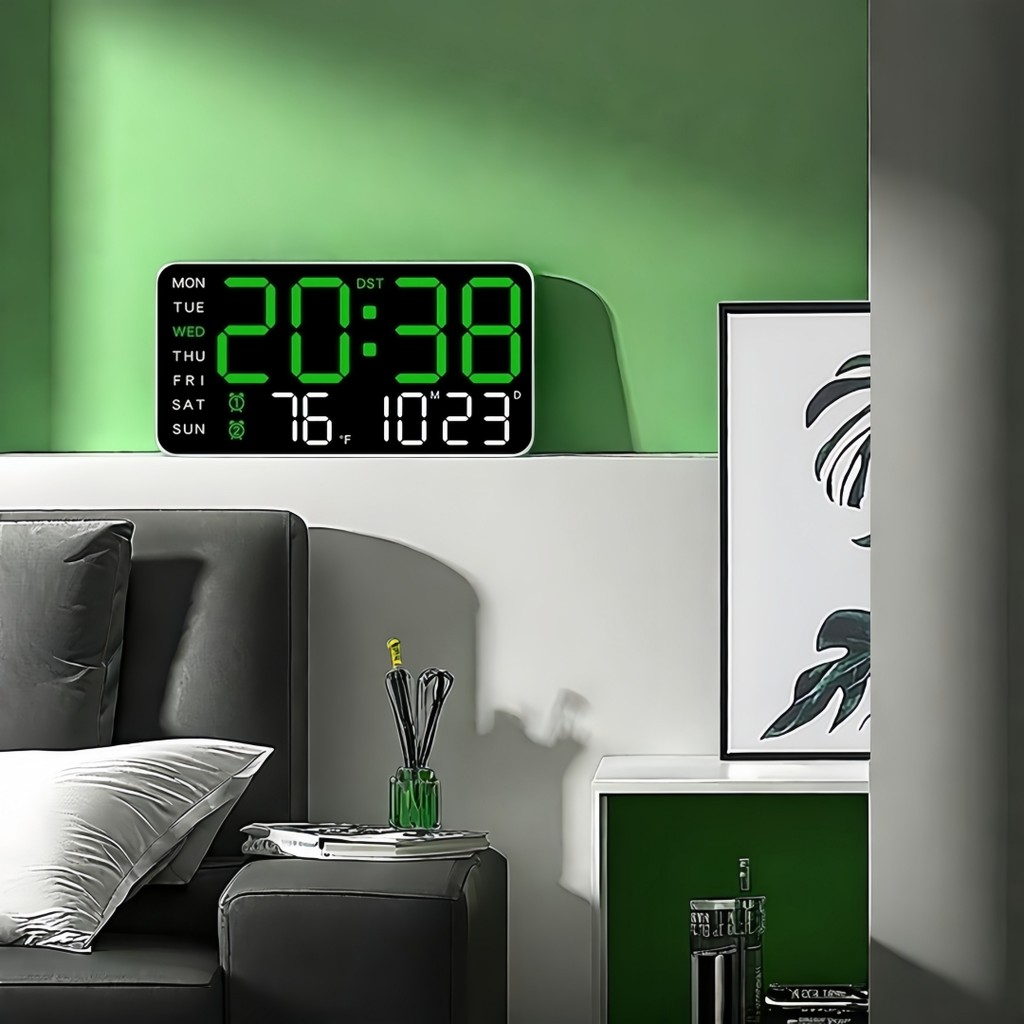 2025 Large Digital Wall Clock Temp Date Week Display USB Table Clock ...