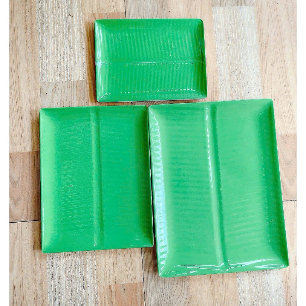 M1 Banana green rectangular plastic plate made of melamine, plastic ...