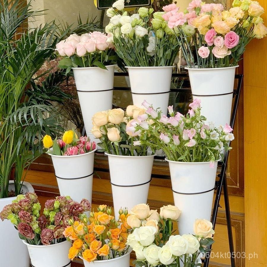 Shelf Ladder Multi-layer Flower Display Stand with Wheels for Fresh ...
