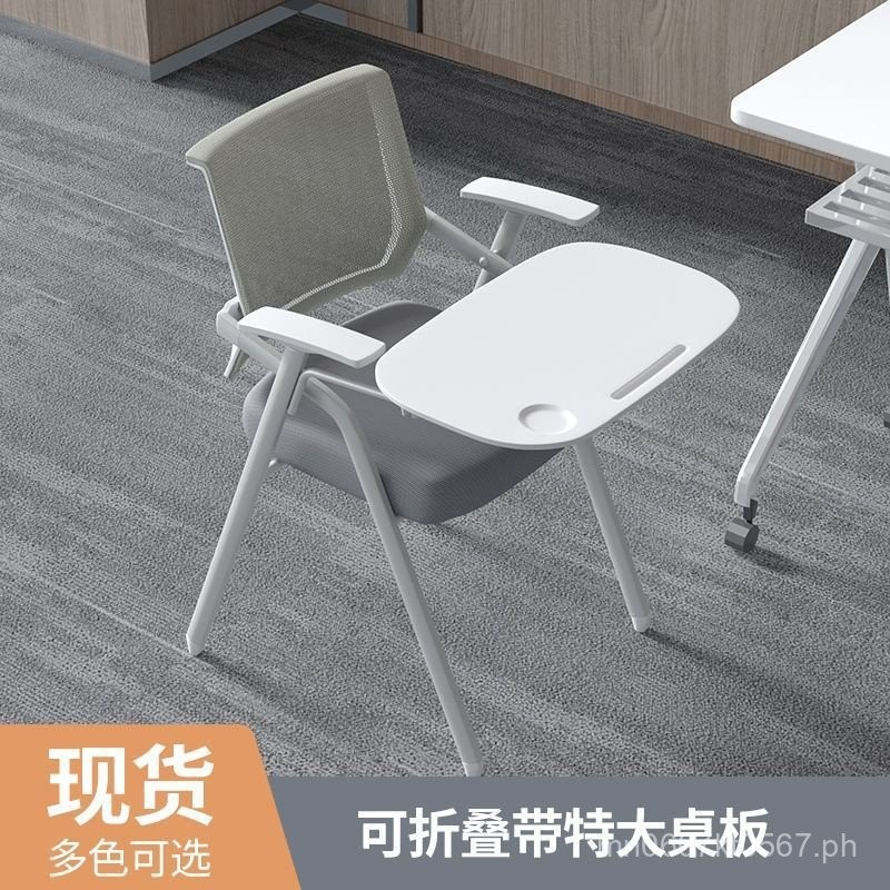 White Conference Room Integrated Foldable Table Board Meeting Chair ...