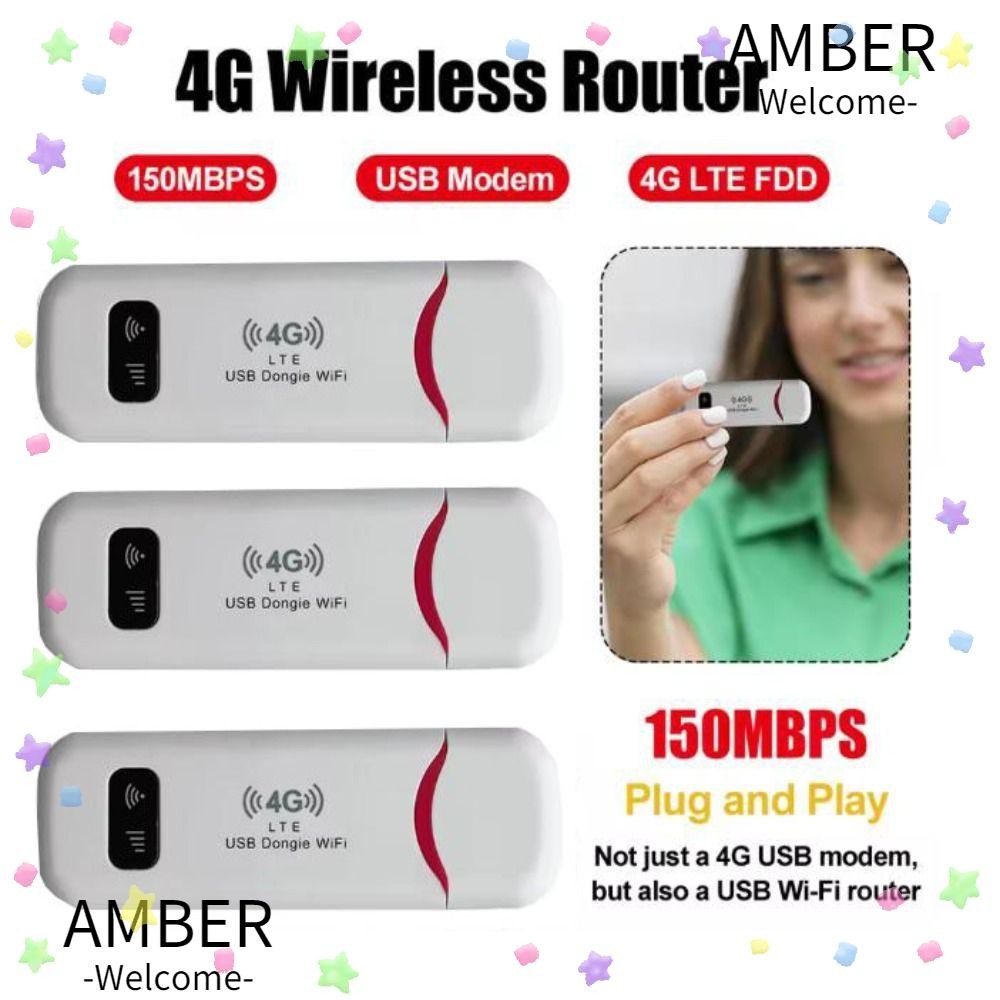 AMBER LTE USB Modem Dongle, 4G 150Mbps Pocket WiFi Hotspot Router ...