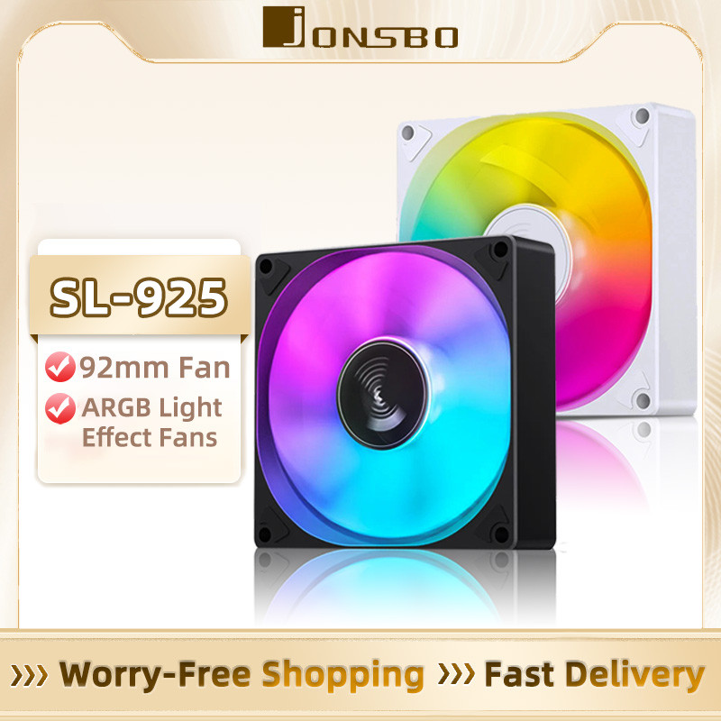 JONSBO SL-925 Computer Case Fan 9cm 3pin ARGB Light Effect CPU Cooling ...