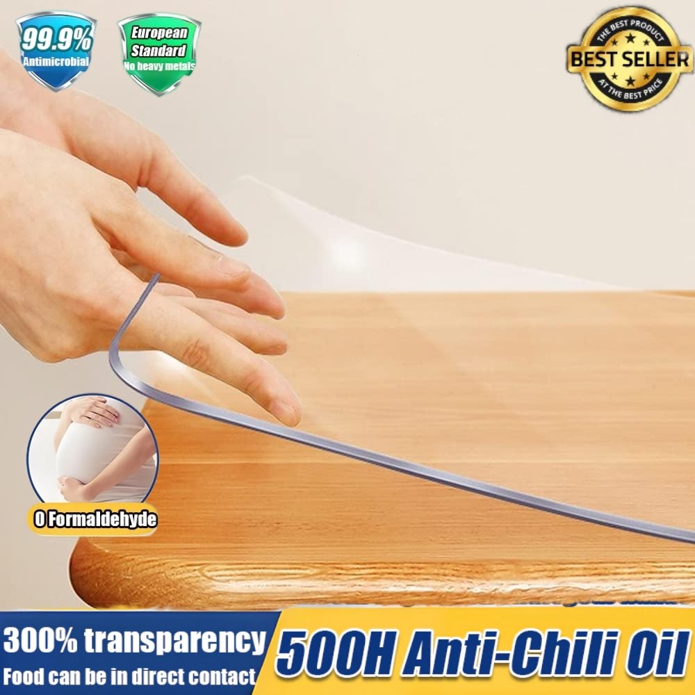 PVC table cloth transparent rectangular 1mm table cloth cover Table ...