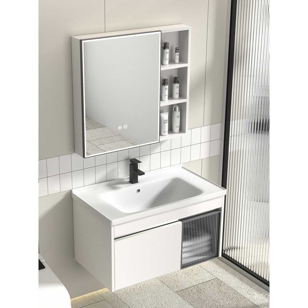 304Stainless Steel Ceramic Integrated Basin Bathroom Cabinet Modern ...