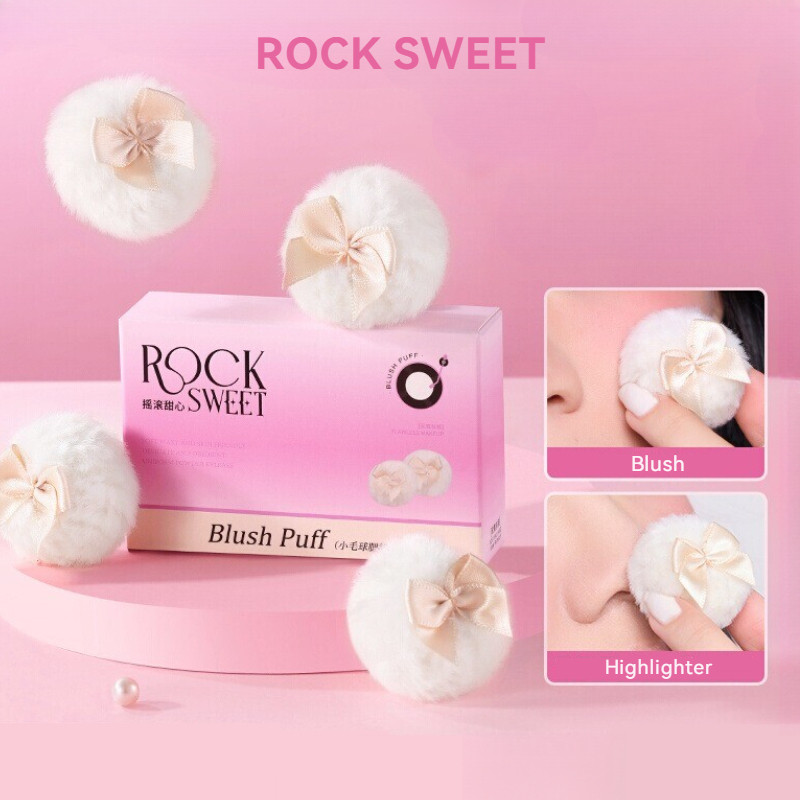 ROCK SWEET Powder Puff MINI Plush Thumb Powder Puff Small Makeup Blush ...
