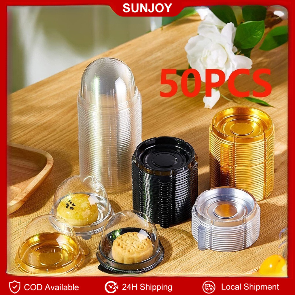 50PCS Clear Plastic Mini Cupcake Boxes Muffin Pod Dome Muffin Single ...