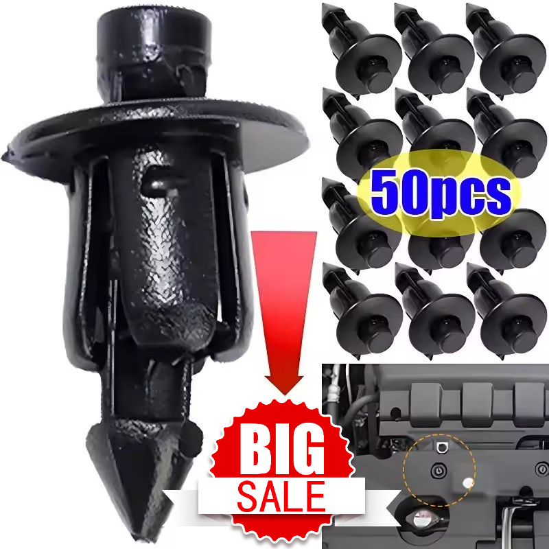 50-10PCS Black Plastic Rivet - Motorcycle Fairing Rivet Setting Panel ...