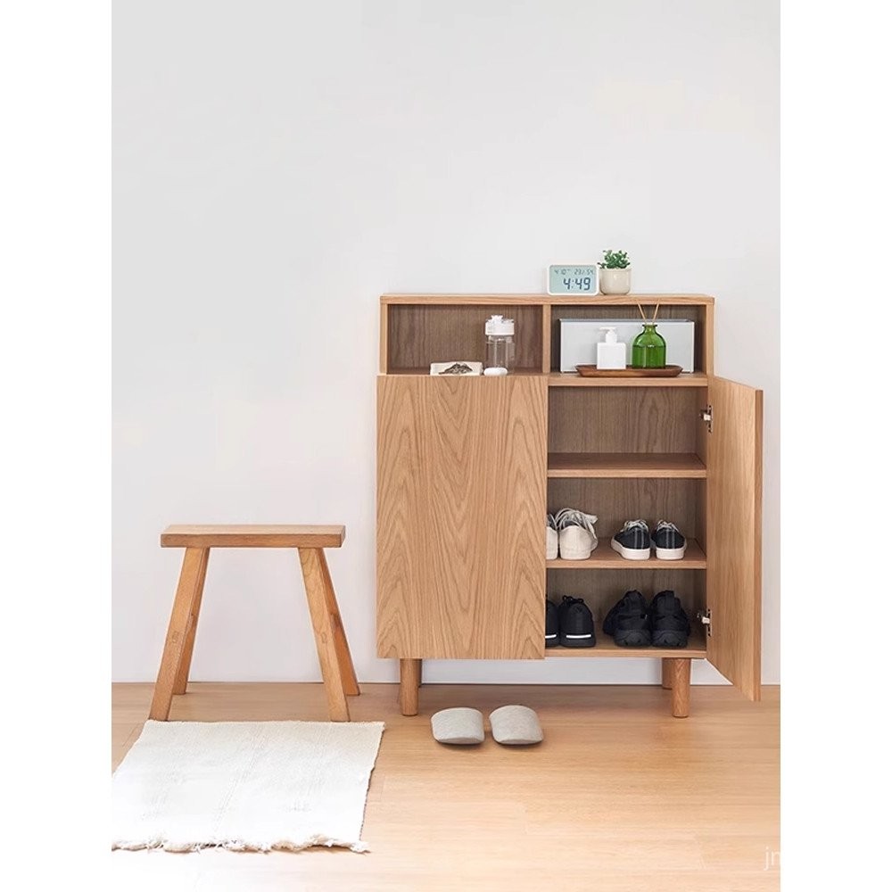 MUJI MUJI Wooden Shoe Cabinet OA White Oak Style Entryway Shoe Cabinet ...