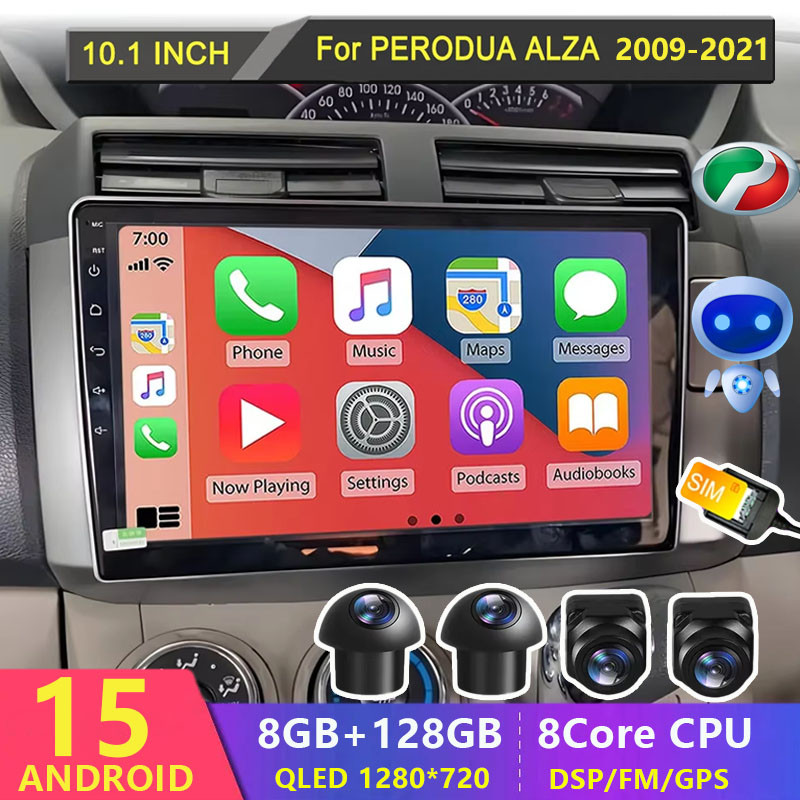 (Voice Control+ 4G Sim) for Perodua Alza 2009-2021 10" Car Android ...