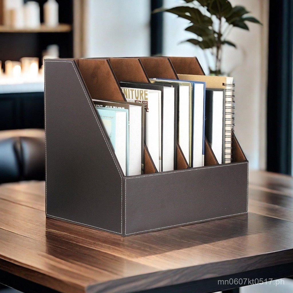 File Folder Desk File Holder Creative File Frame Desk Bookend Leather ...