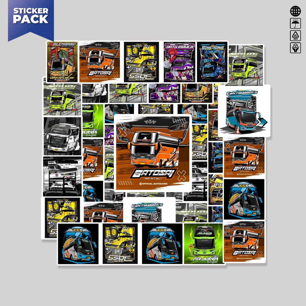 HP [100PCS] Stickers Pack Bus Sport Racing Indonesia Aesthetic Vinyl ...