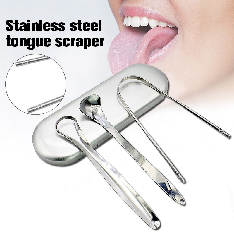 Stainless Steel Tongue Cleaner Remove Bad Breath Fresh Breath U-shaped ...