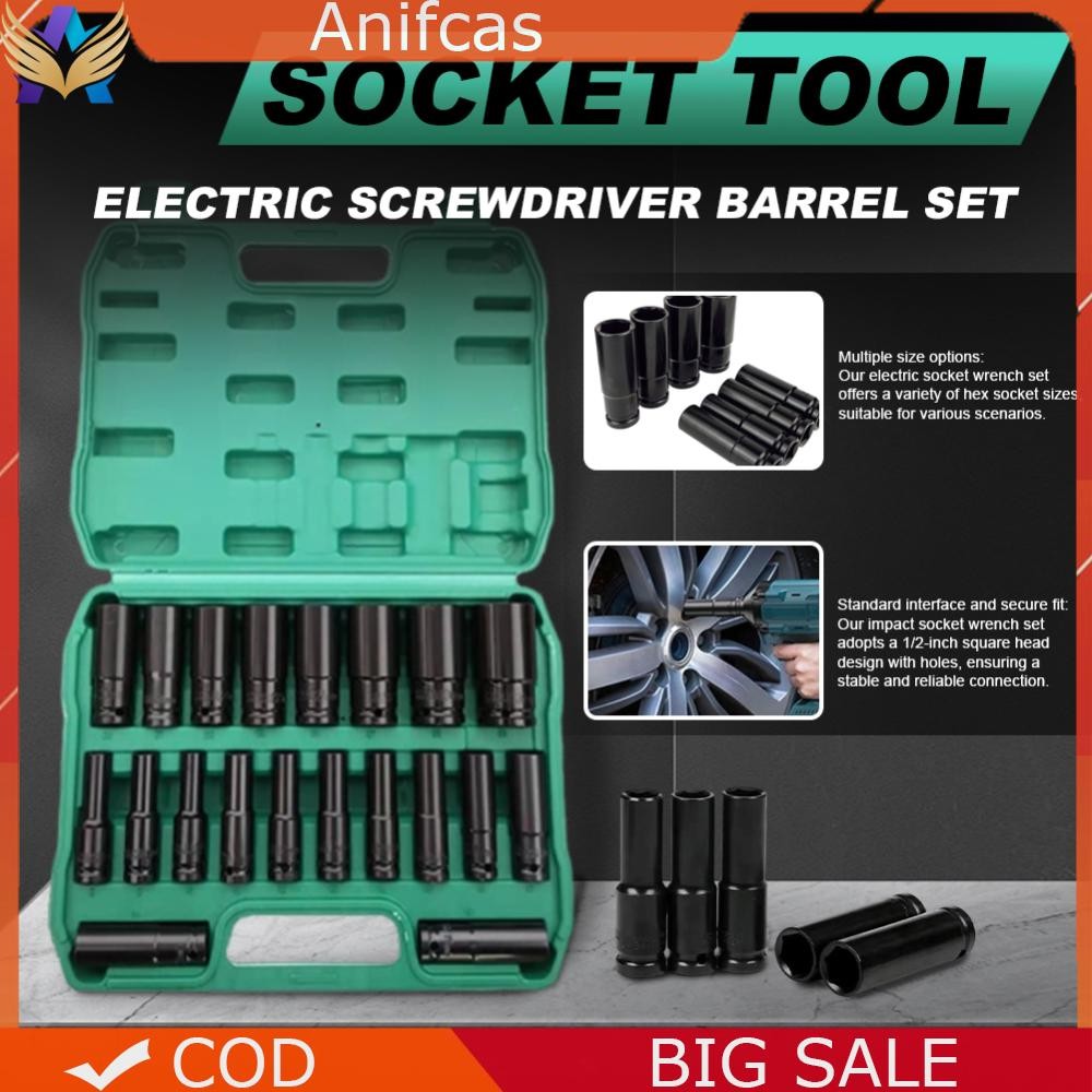 1/2Inch Extended Electric Wrench Socket Set Hexagonal Impact Socket Set ...