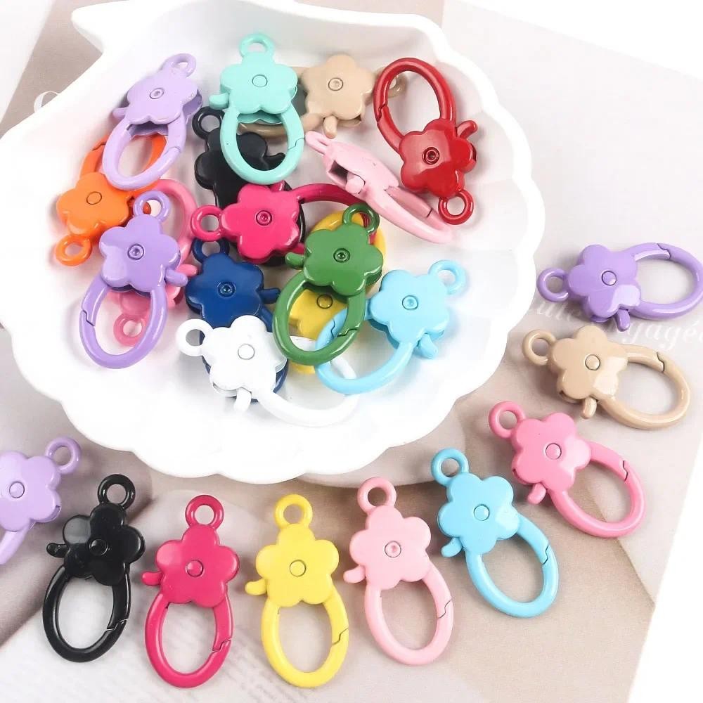 1pcs Colors Heart Round Shape Keychain Key Rings Lobster Clasps Hooks ...