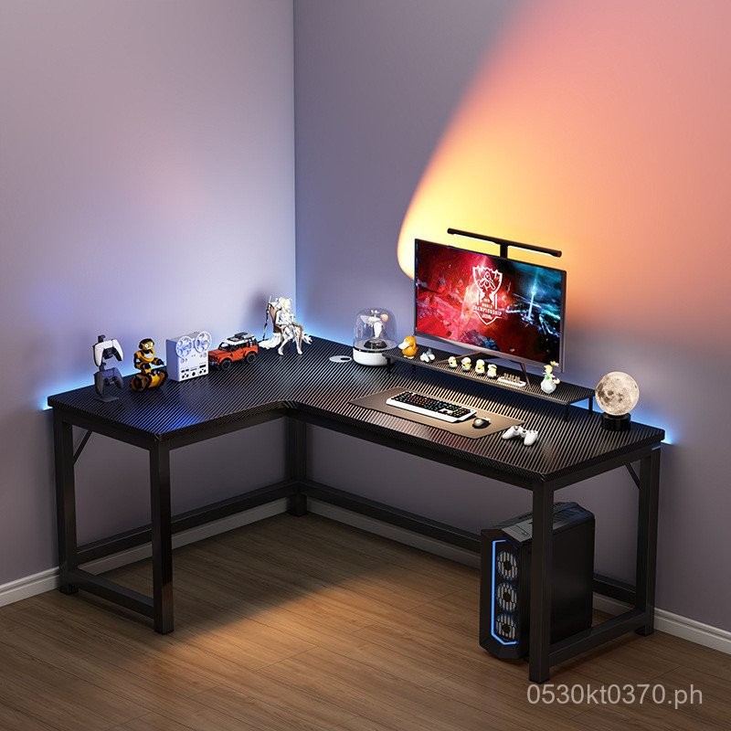 Desktop T Office Desk Double Gaming Desk Bedroom Corner Bookshelf Work ...