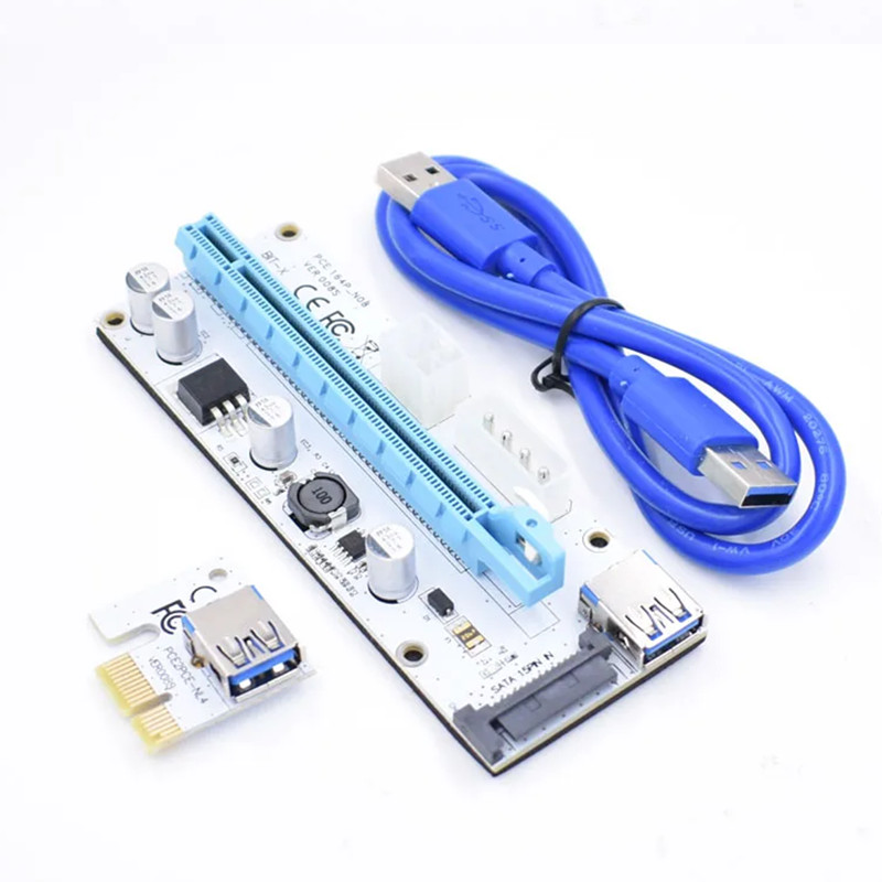 VER008S PCI-E Riser Express 1X to 16x Extender USB 3.0 Riser Adapter ...