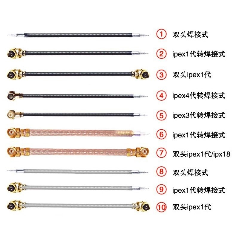 Single/Double Head IPEX Jumper IPX Coaxial Cable Silver Plated Cable ...