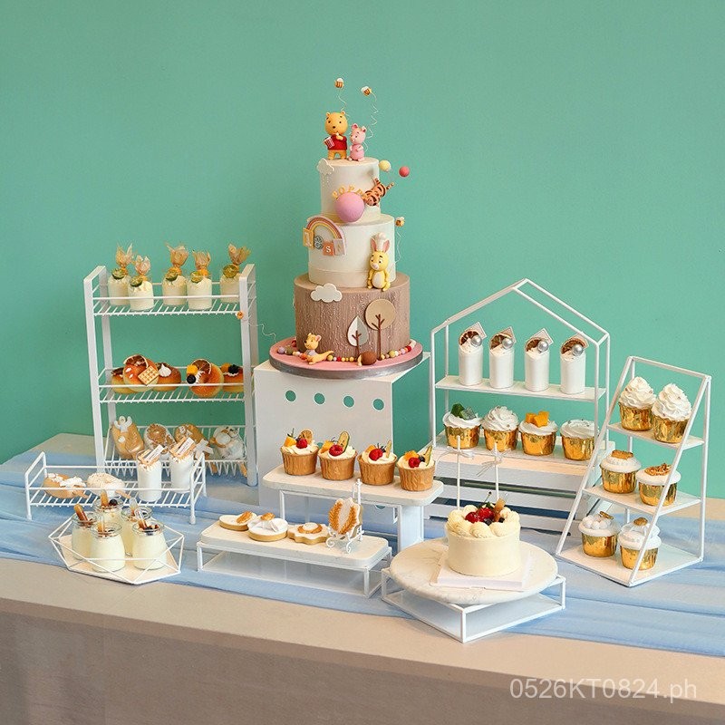 White Props Anniversary Celebration Iron Art Dessert Table Ornament ...