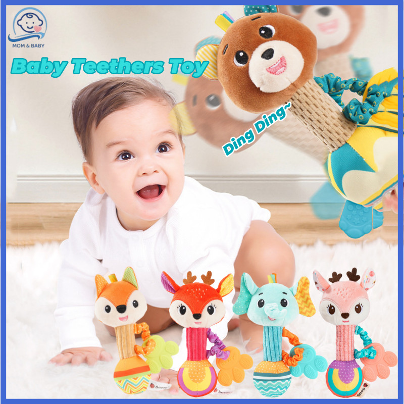 Baby Rattles Soft Stuffed Animal Rattle Hand Grip Toys Sensory Soothing ...