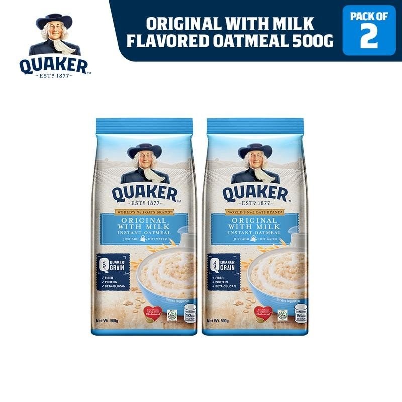 Quaker Flavored Oatmeal Original with Milk 500g (Pack of 2) Breakfast ...