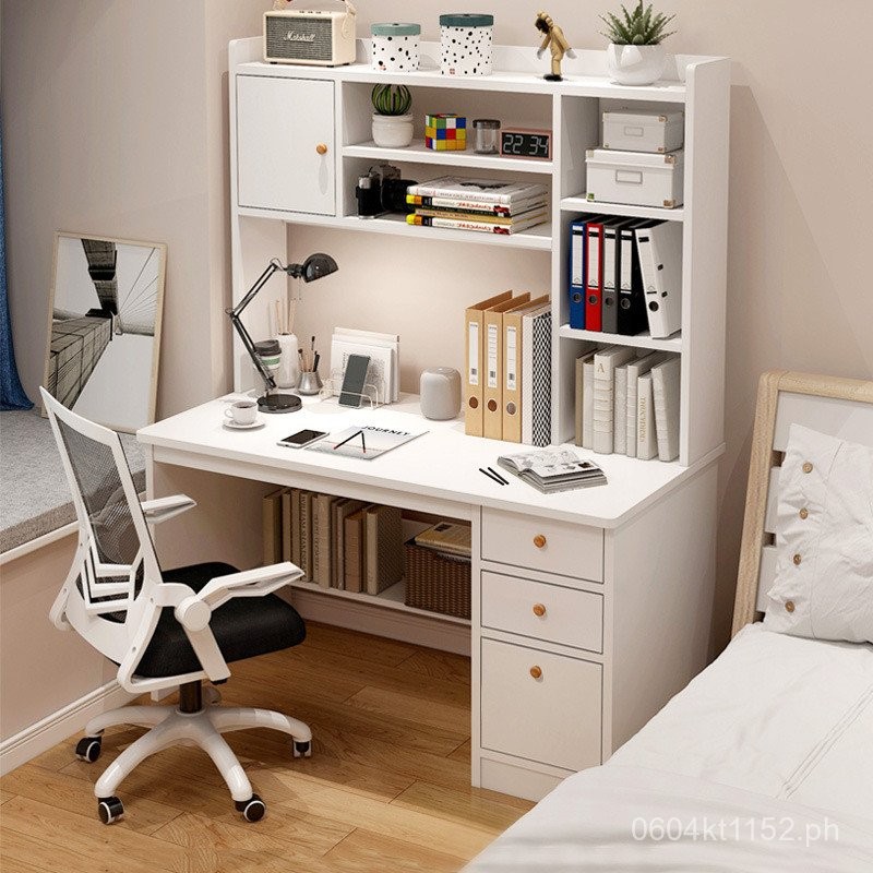 Home Bookshelf Study Desk Bedroom Combination Desktop with Bookcase ...