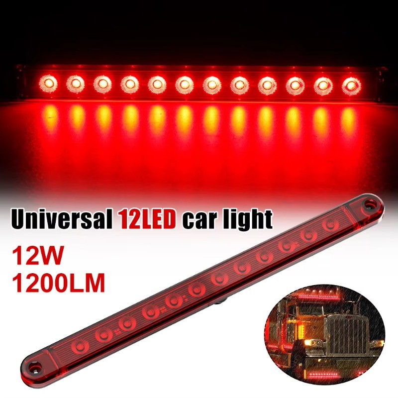 Universal Car Light Strip 12LED Tail Light DC12V Brake Stop Sign ...