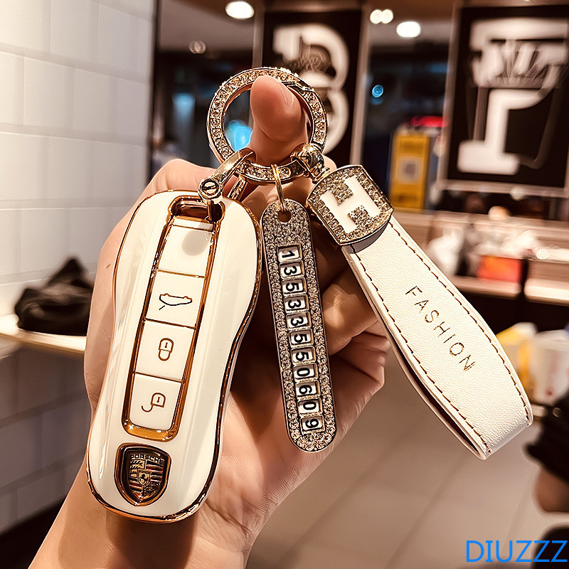 Key Case For PORSCHE 718 911 977 Cayman Boxster Taycan Cayenne Macan ...