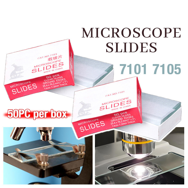 50pcs 1.2mm Glass Coverslips Single Concave Microscope Glass Slides ...