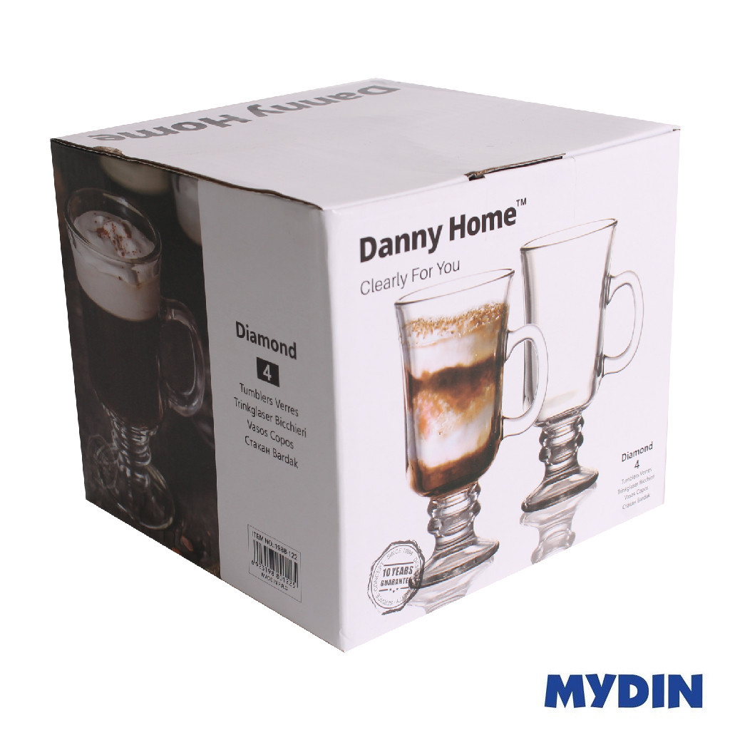 Danny Home Latte Glass Mug Set (4 x 244ml) 1988-122 | Shopee Philippines