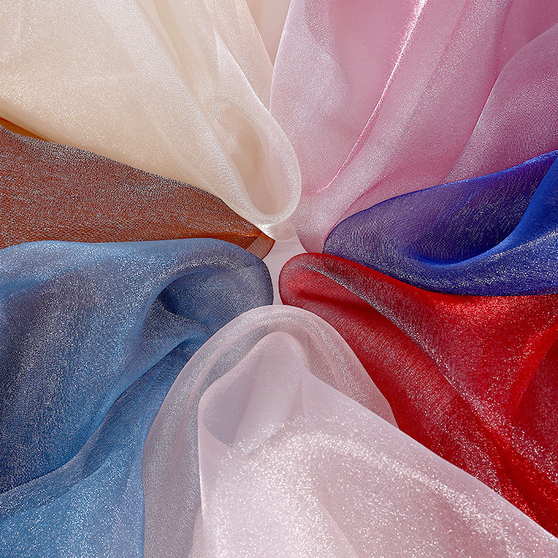 Transparent Transparent Crystal Yarn Fabric Mesh Pearlescent Star ...